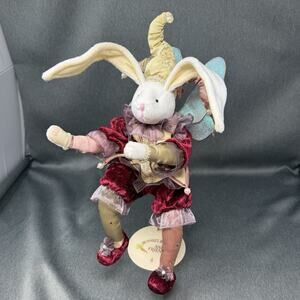 Mark Roberts Fairy Jester Bunny Doll 16" Limited Edition Posable Easter Decor